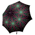 Pink Turquoise Black Star Kaleidoscope Flower Mandala Art Hook Handle Umbrellas (Small) View2