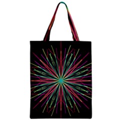 Pink Turquoise Black Star Kaleidoscope Flower Mandala Art Zipper Classic Tote Bag by yoursparklingshop