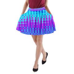 Melting Blues And Pinks A-line Pocket Skirt by KirstenStar