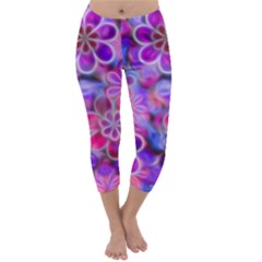 Pretty Floral Painting Capri Winter Leggings 