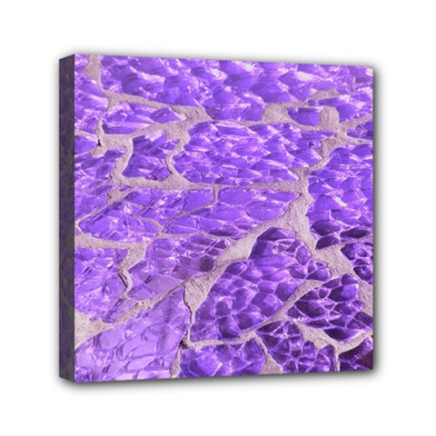 Festive Chic Purple Stone Glitter  Mini Canvas 6  x 6 