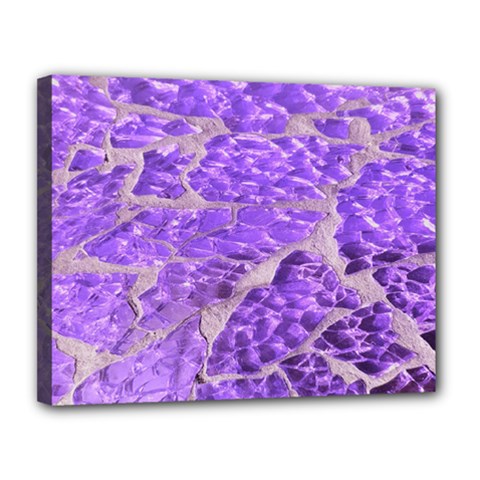 Festive Chic Purple Stone Glitter  Canvas 14  x 11 