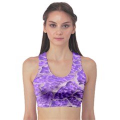 Festive Chic Purple Stone Glitter  Sports Bra