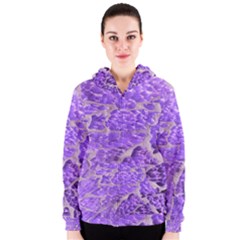 Festive Chic Purple Stone Glitter  Women s Zipper Hoodie