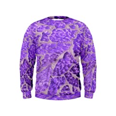 Festive Chic Purple Stone Glitter  Kids  Sweatshirt