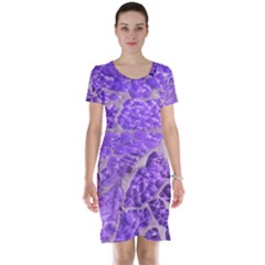 Festive Chic Purple Stone Glitter  Short Sleeve Nightdress