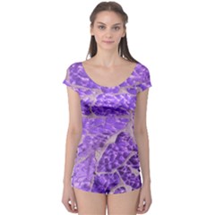 Festive Chic Purple Stone Glitter  Boyleg Leotard (Ladies)