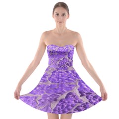 Festive Chic Purple Stone Glitter  Strapless Dresses