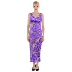 Festive Chic Purple Stone Glitter  Fitted Maxi Dress