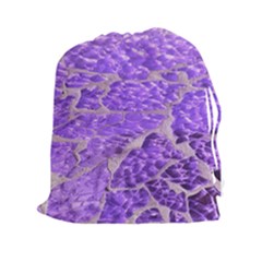 Festive Chic Purple Stone Glitter  Drawstring Pouches (XXL)