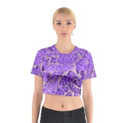 Festive Chic Purple Stone Glitter  Cotton Crop Top