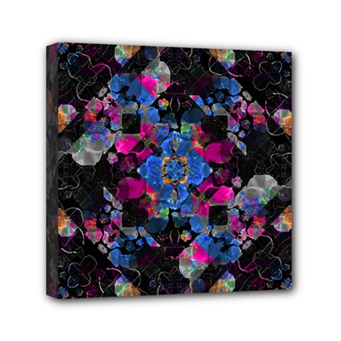 Stylized Geometric Floral Ornate Mini Canvas 6  X 6  by dflcprints