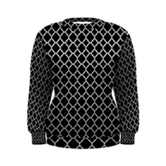 Black White Quatrefoil Classic Pattern Women s Sweatshirt by Zandiepants