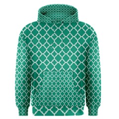 Emerald green quatrefoil pattern Men s Pullover Hoodie