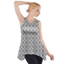 Grey Quatrefoil Pattern Side Drop Tank Tunic View1