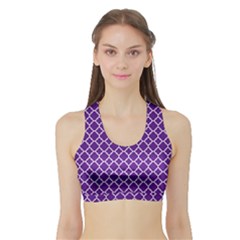 Royal Purple Quatrefoil Pattern Women s Sports Bra With Border by Zandiepants