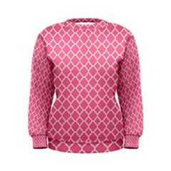 Soft Pink Quatrefoil Pattern Women s Sweatshirt by Zandiepants