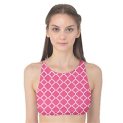 Soft Pink Quatrefoil Pattern Tank Bikini Top by Zandiepants