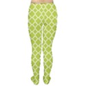 Spring green quatrefoil pattern Tights View2