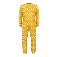 Sunny Yellow Quatrefoil Pattern Onepiece Jumpsuit (kids) by Zandiepants