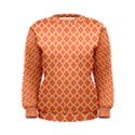 Tangerine orange quatrefoil pattern Women s Sweatshirt View1