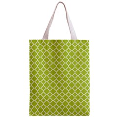 Spring Green Quatrefoil Pattern Zipper Classic Tote Bag by Zandiepants