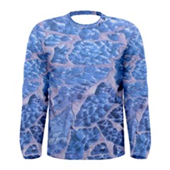 Festive Chic Light Blue Glitter Shiny Glamour Sparkles Men s Long Sleeve Tee