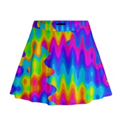Amazing Acid Rainbow Mini Flare Skirt by KirstenStar