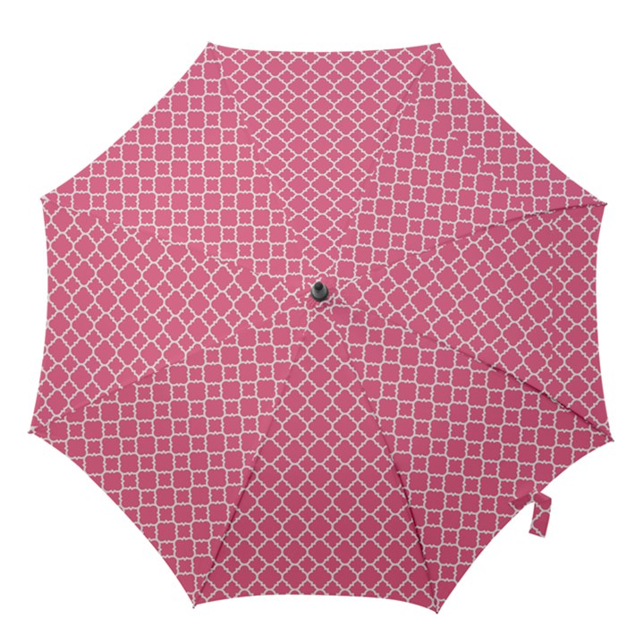 Soft Pink Quatrefoil Pattern Hook Handle Umbrella (Small)