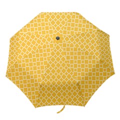 Sunny Yellow Quatrefoil Pattern Folding Umbrella by Zandiepants