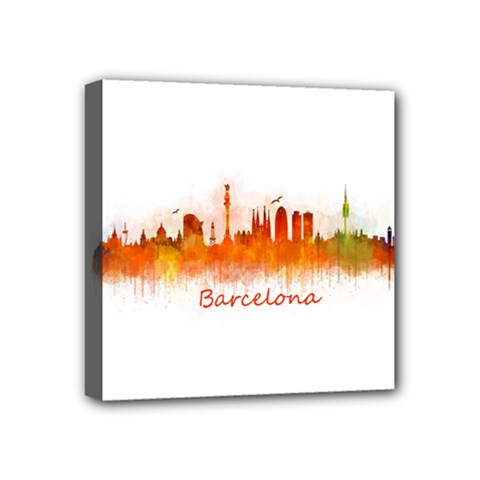 Barcelona City Art Mini Canvas 4  X 4  by hqphoto