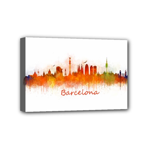 Barcelona City Art Mini Canvas 6  X 4 