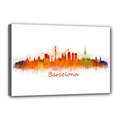 Barcelona City Art Canvas 18  X 12  by hqphoto