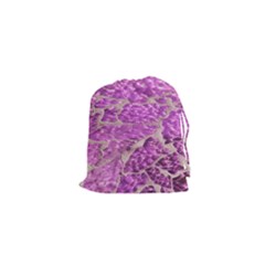 Festive Chic Pink Glitter Stone Drawstring Pouches (xs) 