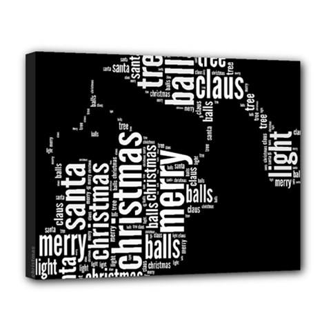 Funny Santa Black And White Typography Canvas 14  X 11  by yoursparklingshop