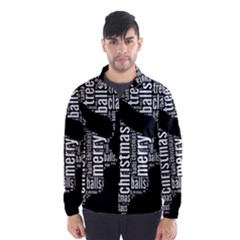 Funny Santa Black And White Typography Wind Breaker (men) by yoursparklingshop