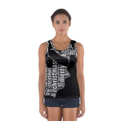 Funny Santa Black And White Typography Tops by yoursparklingshop