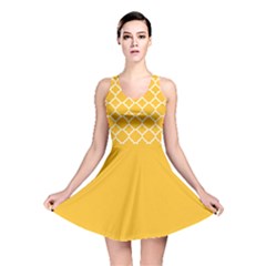 Sunny Yellow Quatrefoil Pattern Reversible Skater Dress by Zandiepants