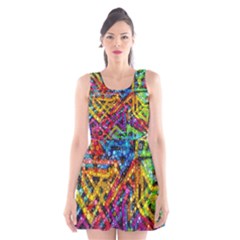 Color Play In Bubbles Scoop Neck Skater Dress by KirstenStar