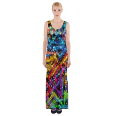 Color Play In Bubbles Maxi Thigh Split Dress by KirstenStar