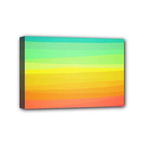 Sweet Colored Stripes Background Mini Canvas 6  X 4  by TastefulDesigns