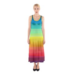 Sweet Colored Stripes Background Sleeveless Maxi Dress by TastefulDesigns