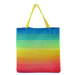 Sweet Colored Stripes Background Grocery Tote Bag by TastefulDesigns