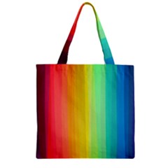 Sweet Colored Stripes Background Zipper Grocery Tote Bag by TastefulDesigns