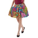 Festive Colorful Ornamental Background A-Line Pocket Skirt View1