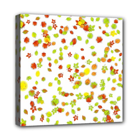 Colorful Fall Leaves Background Mini Canvas 8  X 8  by TastefulDesigns