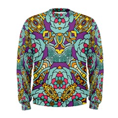 Mariager   Bold Blue,purple And Yellow Flower Design   Men s Sweatshirt by Zandiepants