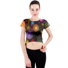 Billions Of Bubbles Crew Neck Crop Top