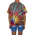 Fractal Bird of Paradise Kids  Short Sleeve Swimwear View2