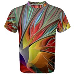 Fractal Bird of Paradise Men s Cotton Tee